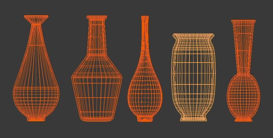 27 SIMPLE VASES Low-poly 3D model_4