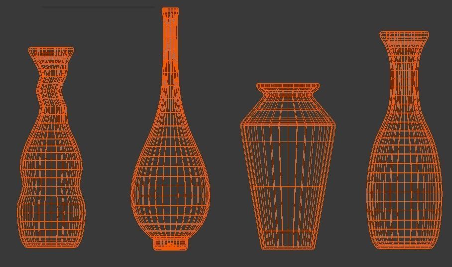 27 SIMPLE VASES Low-poly 3D model_3