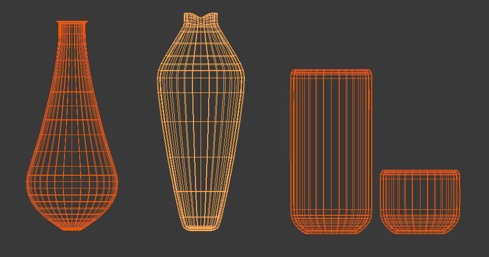 27 SIMPLE VASES Low-poly 3D model_1