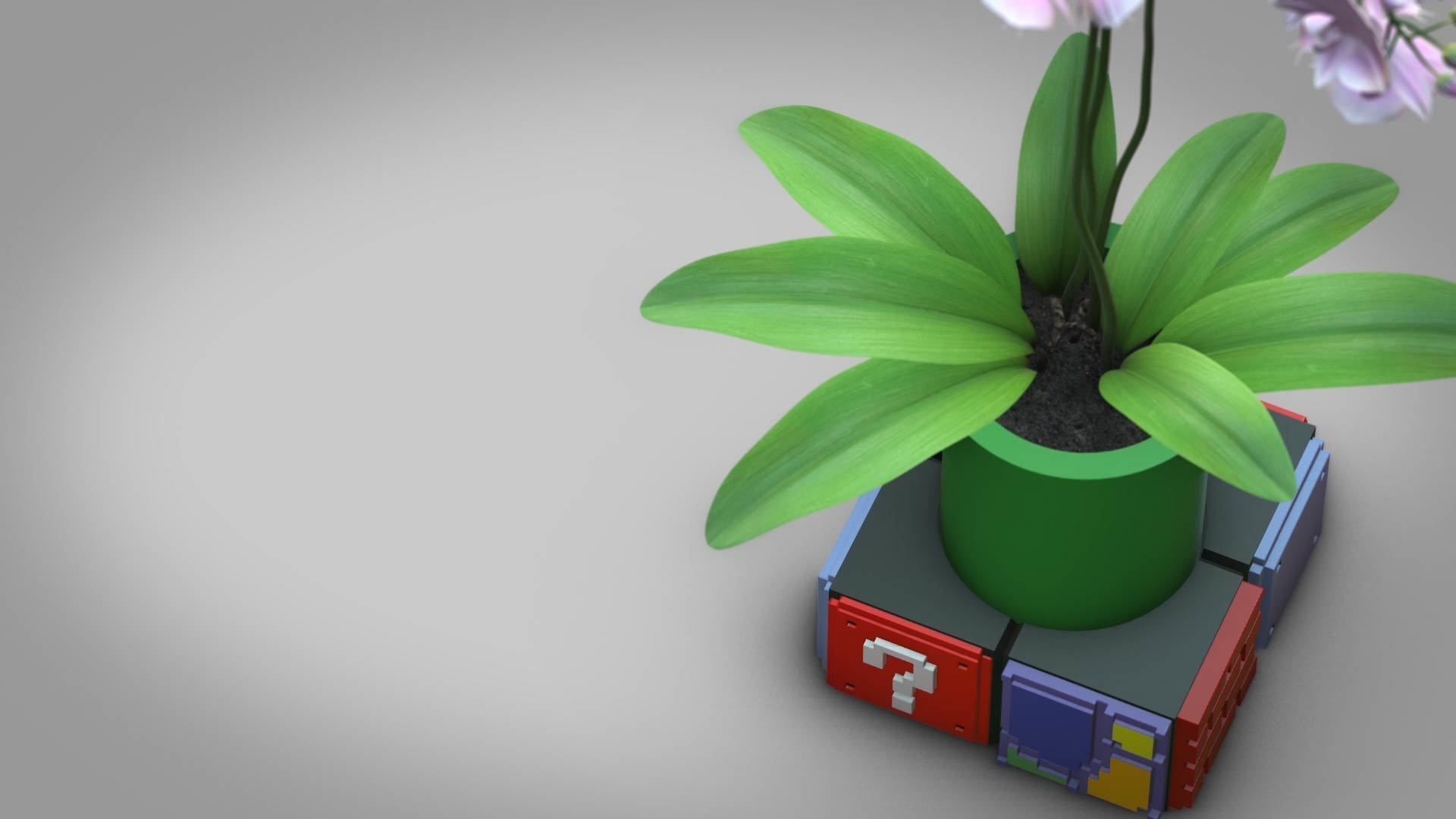 Mario Bros Small Desk Planter 3D Print Diorama 3D print model_2