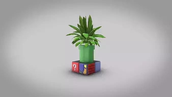 Mario Bros Small Desk Planter  3D Print Diorama