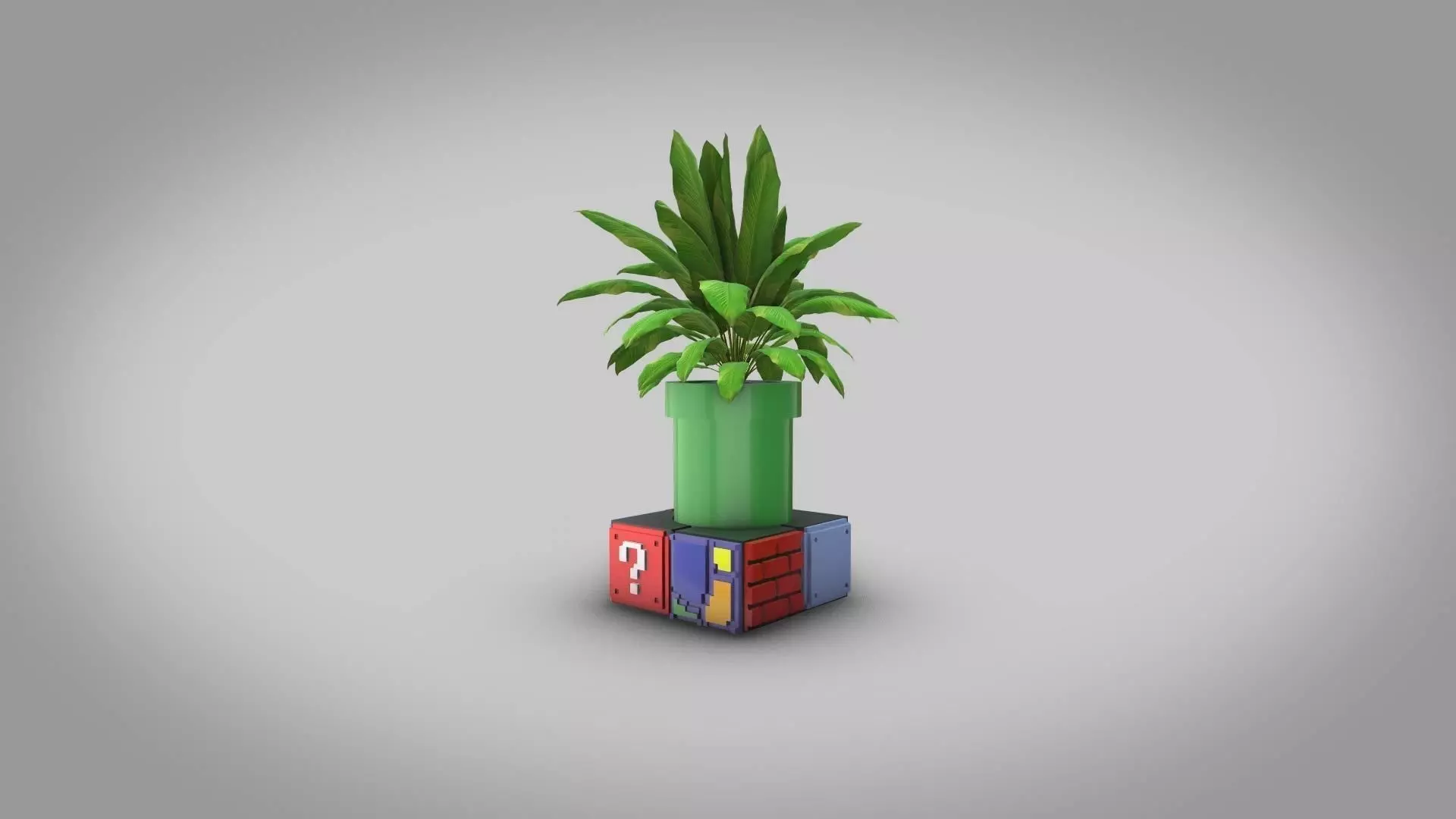 Mario Bros Small Desk Planter 3D Print Diorama 3D print model_0