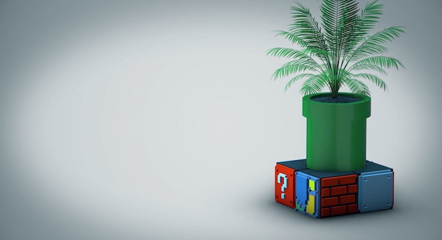 Mario Bros Small Desk Planter 3D Print Diorama 3D print model_6