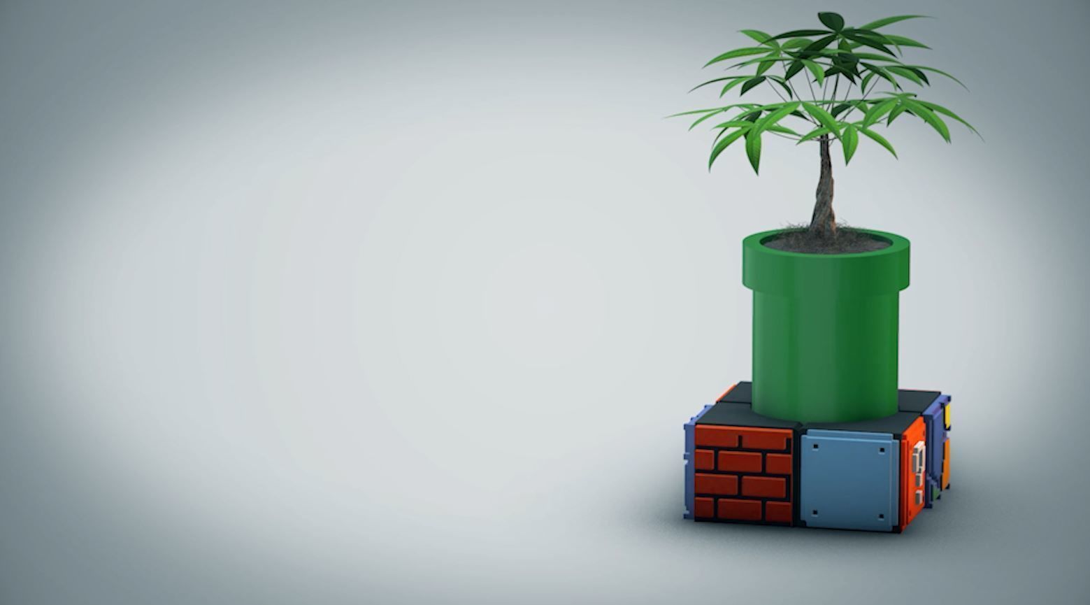 Mario Bros Small Desk Planter 3D Print Diorama 3D print model_7