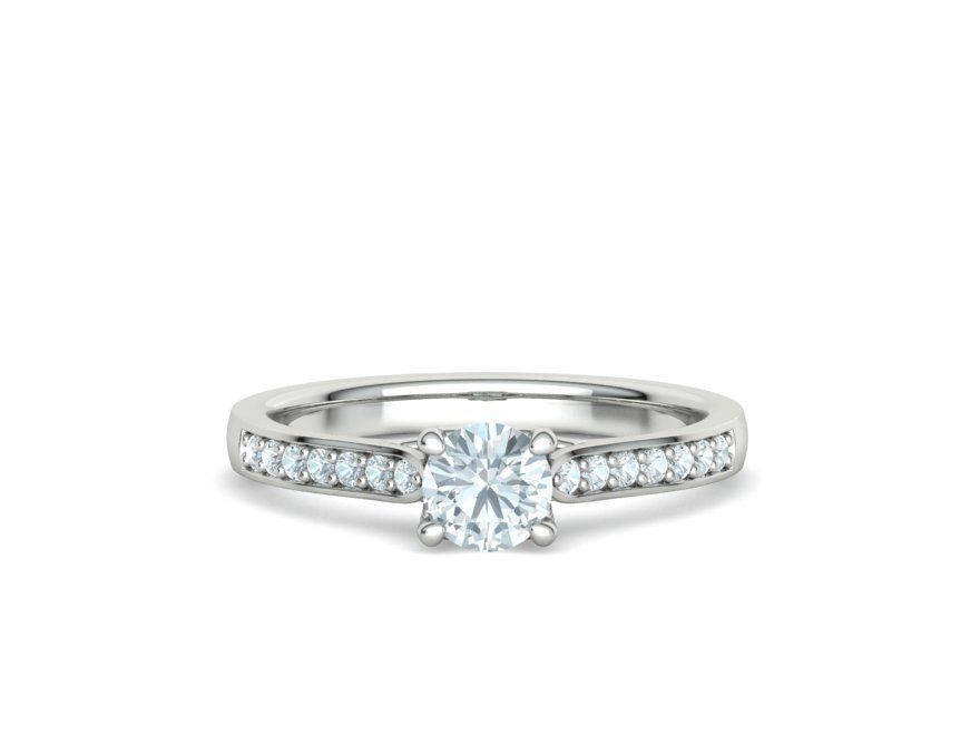 Diamond Heart Engagement ring 4 prongs Half Carat Stone 3D print model_22