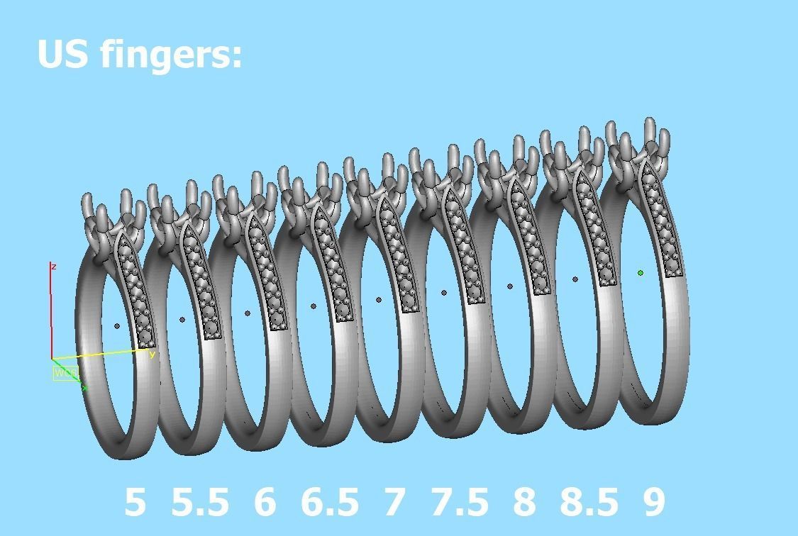 Diamond Heart Engagement ring 4 prongs Half Carat Stone 3D print model_5