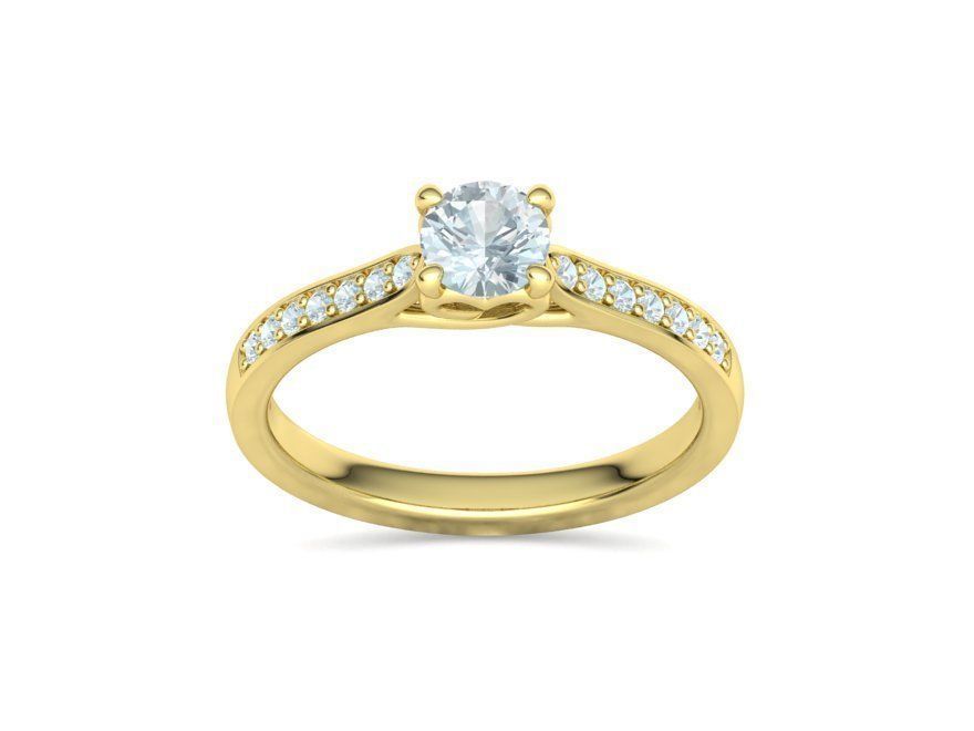 Diamond Heart Engagement ring 4 prongs Half Carat Stone 3D print model_20