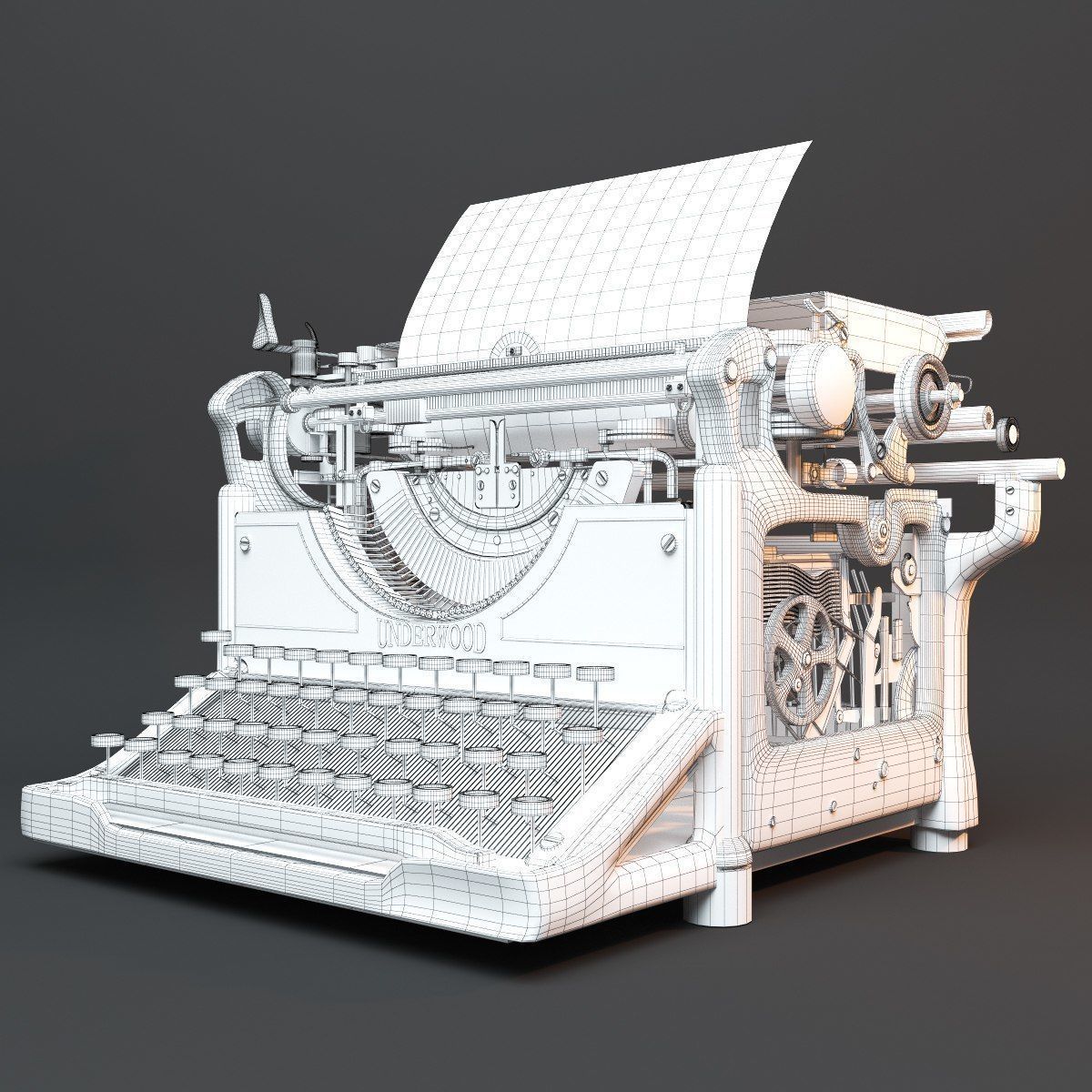 UNDERWOOD TYPEWRITER 3D model_7