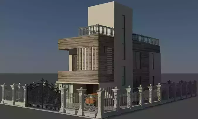 Exterior house with fence and gate