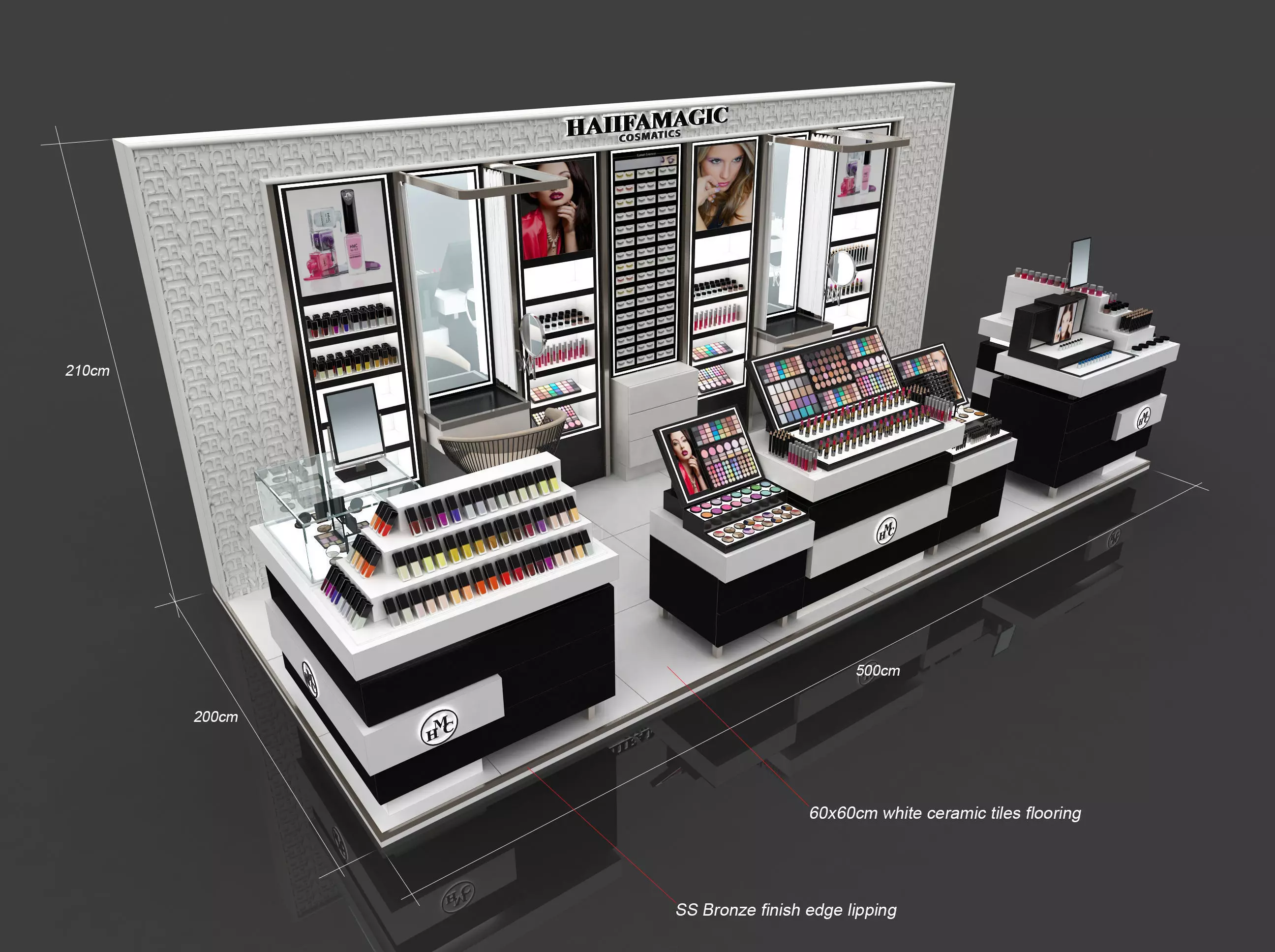 cosmetic kiosk design 3D model