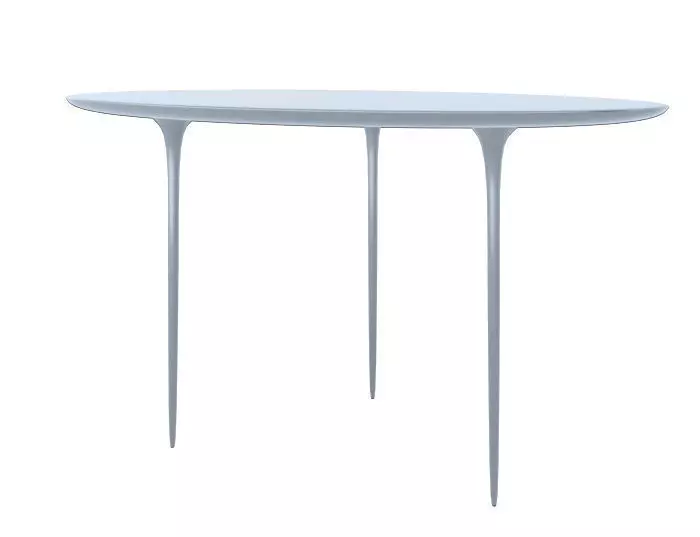 simple modern fluid liquid desk table 3 legs  Free 3D model_0