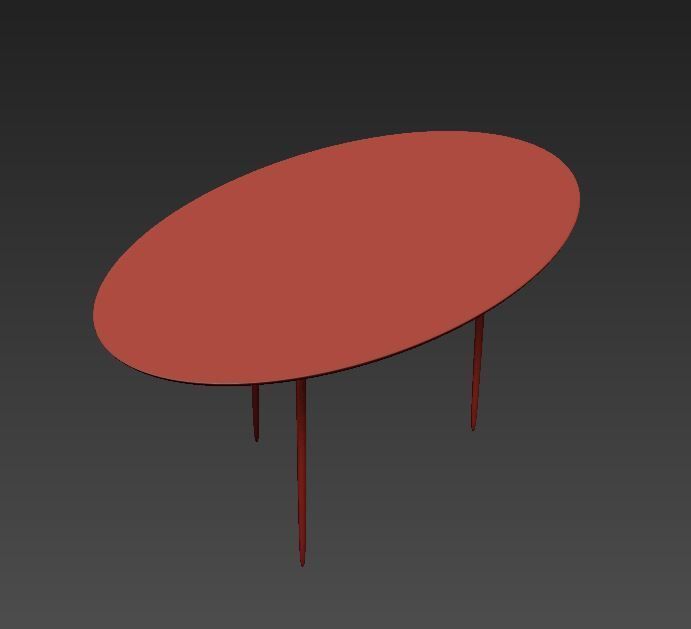 simple modern fluid liquid desk table 3 legs  Free 3D model_1