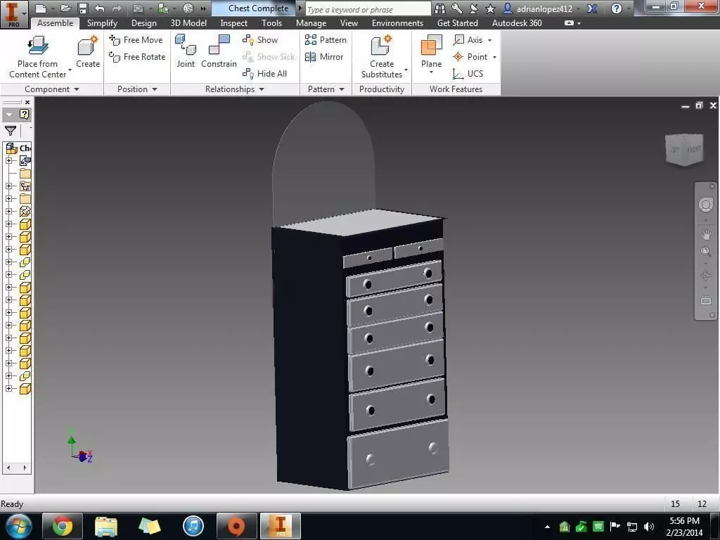 Drawer computer screen showing cabinet Free 3D model_0