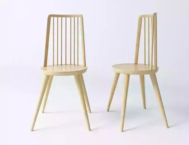 simple elegant new modern wooden dining chair Free 3D model