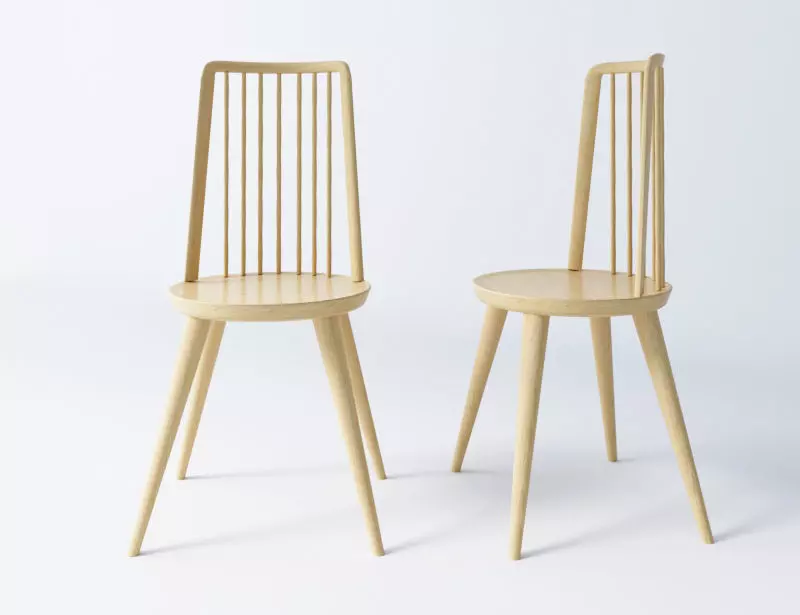 simple elegant new modern wooden dining chair Free 3D model