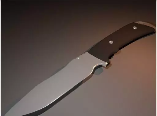 Low poly knife Low-poly 3D model_0