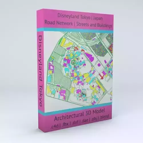Disneyland Tokyo Road Network Buildings and Streets 3D model