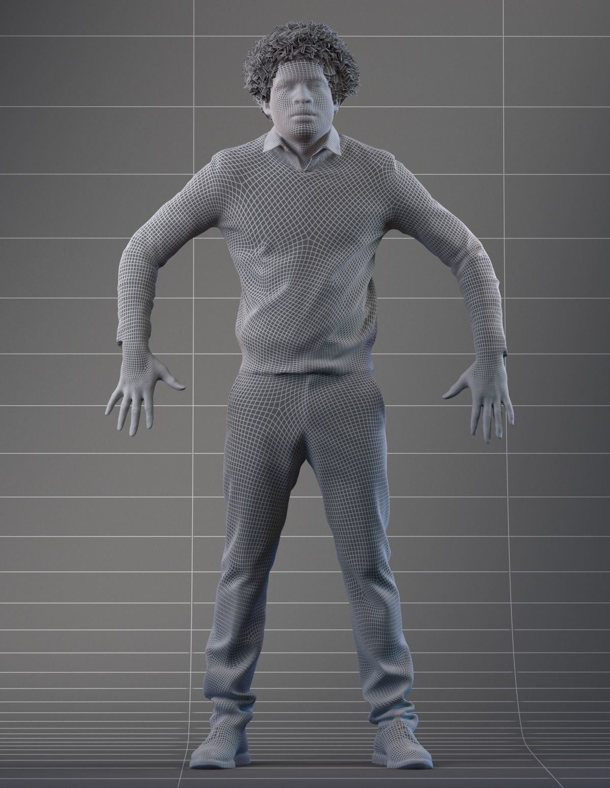 Rigged south American 3d man in casual clothing Low-poly 3D model_2