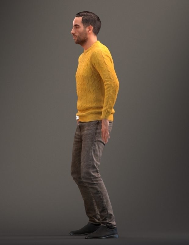 Rigged low poly 3d man in casual clothing Low-poly 3D model_10