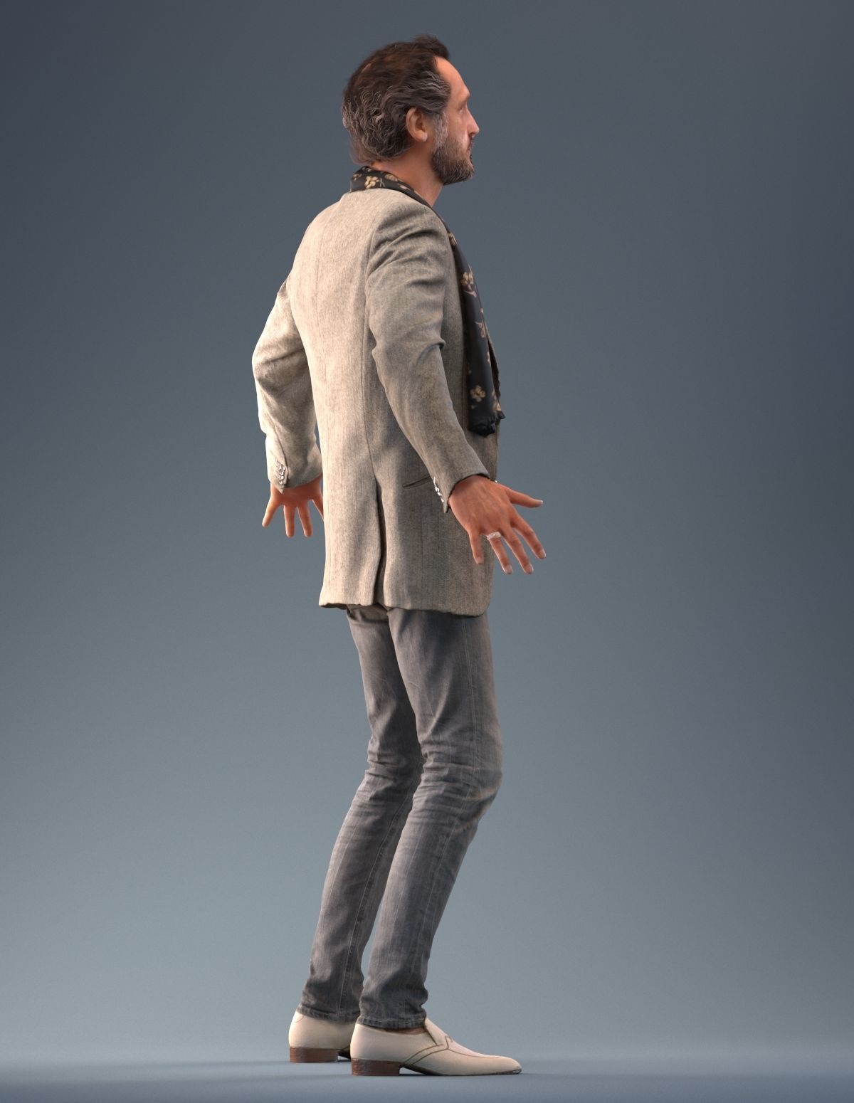 Rigged low poly 3d man in casual clothing Low-poly 3D model_4
