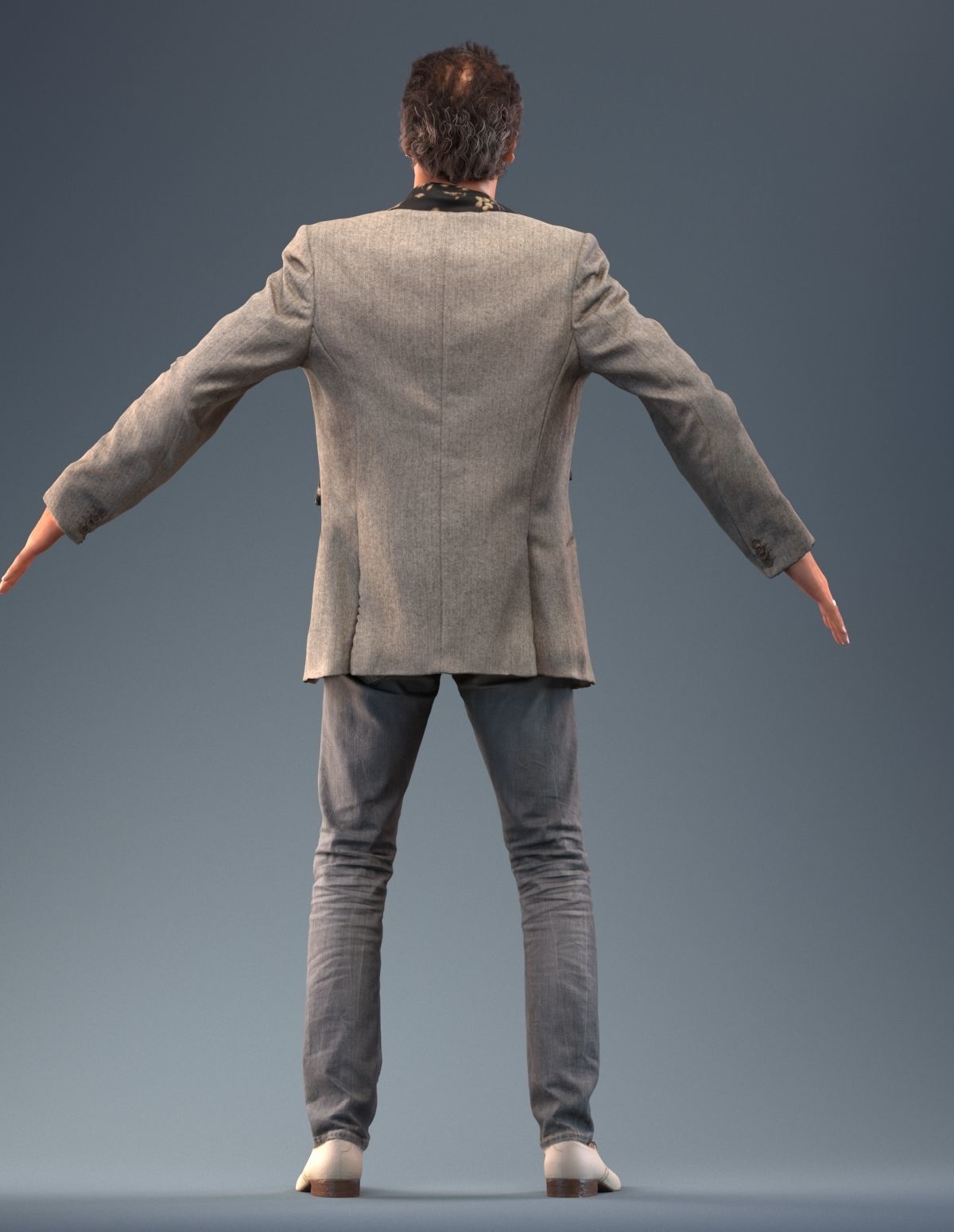 Rigged low poly 3d man in casual clothing Low-poly 3D model_6