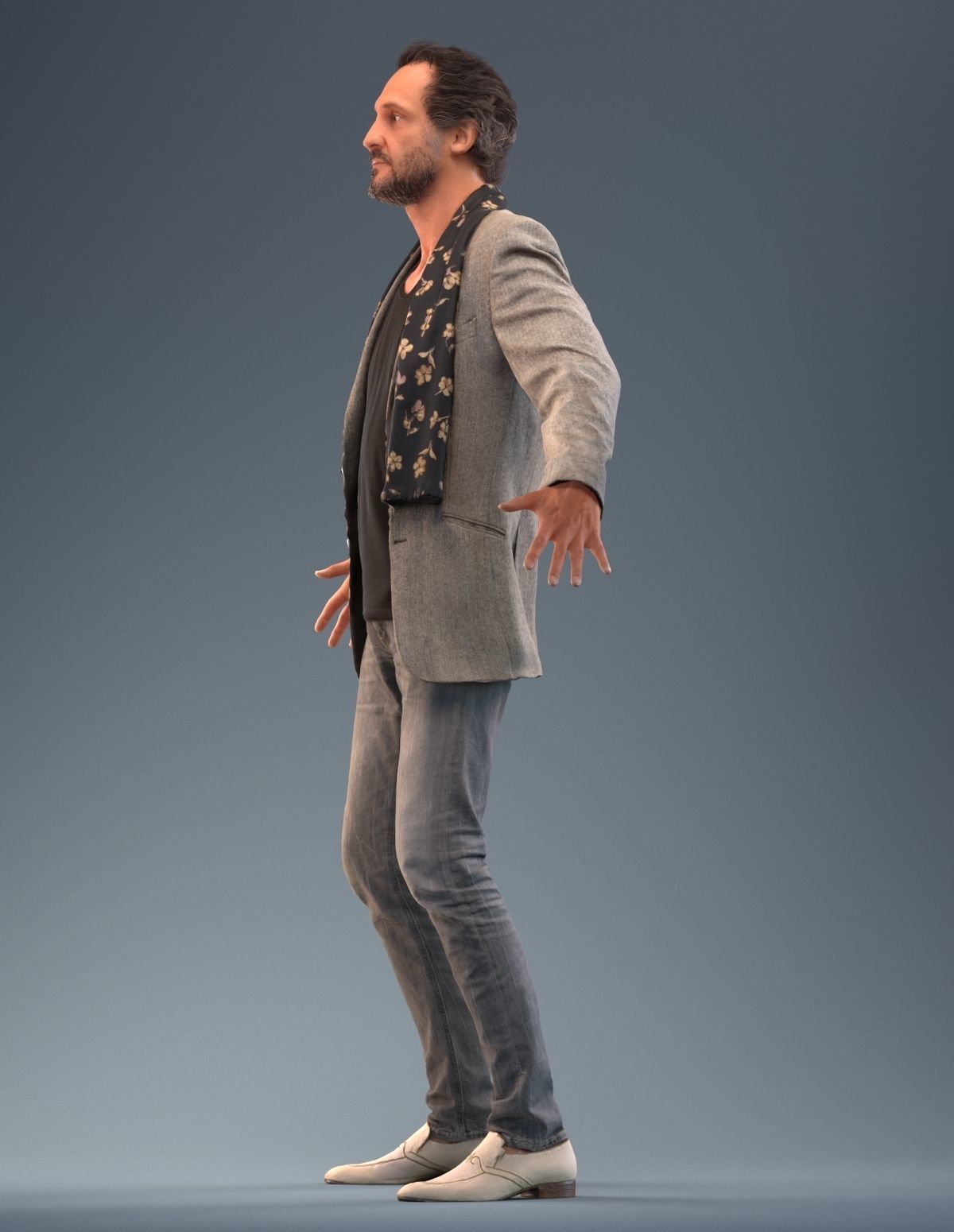 Rigged low poly 3d man in casual clothing Low-poly 3D model_10