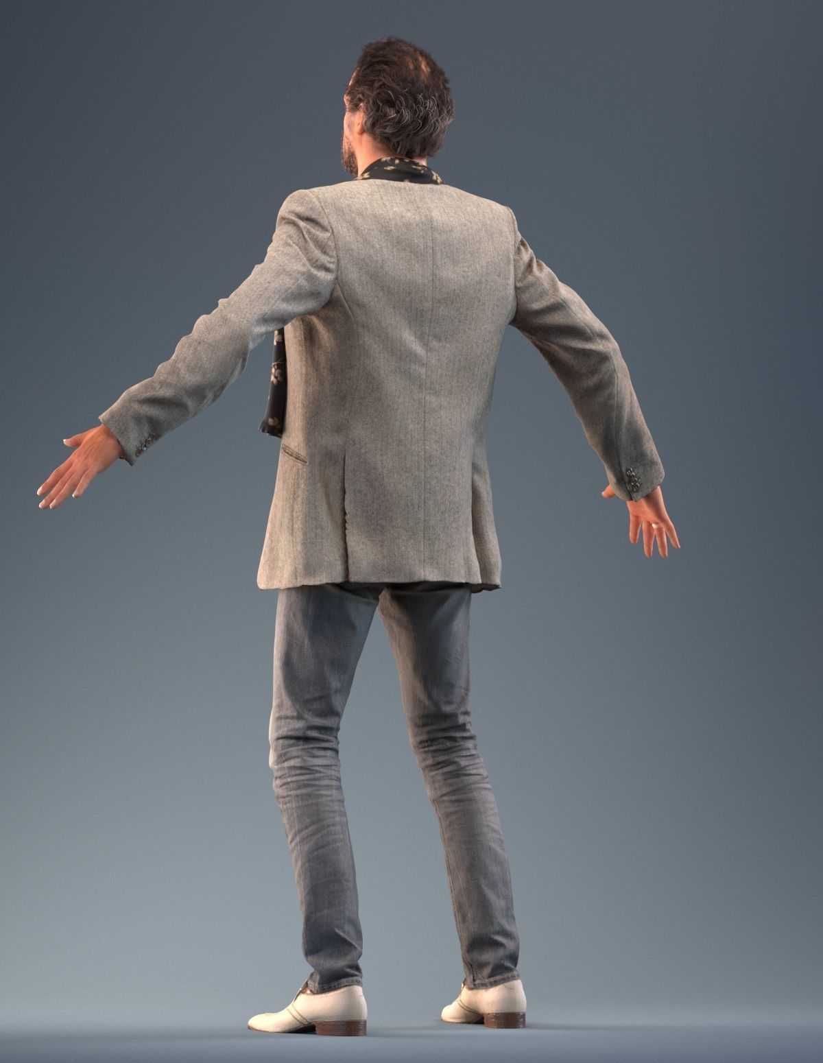 Rigged low poly 3d man in casual clothing Low-poly 3D model_8
