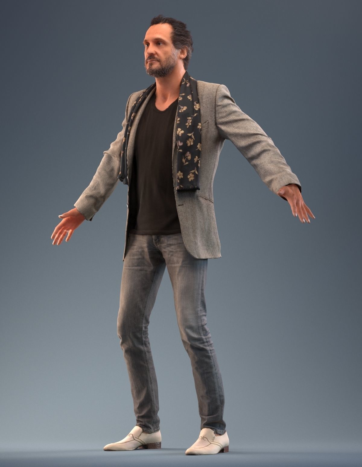 Rigged low poly 3d man in casual clothing Low-poly 3D model_12