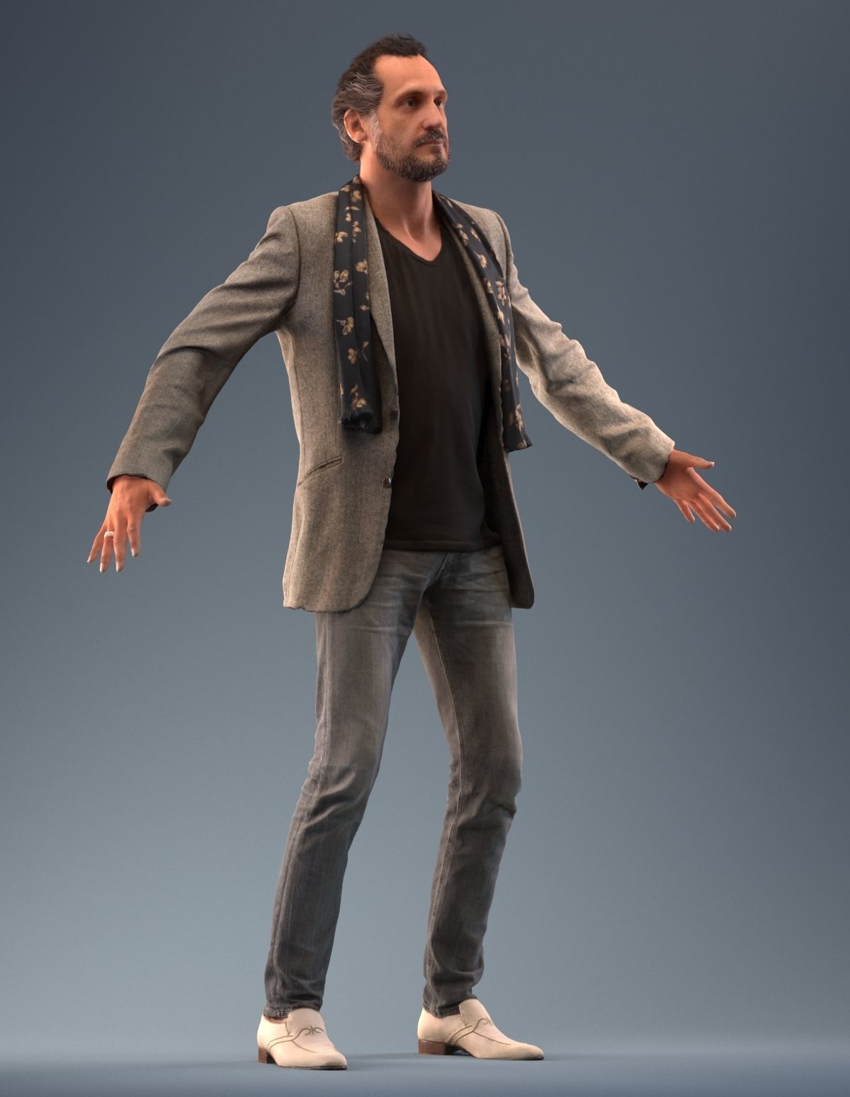 Rigged low poly 3d man in casual clothing Low-poly 3D model_5
