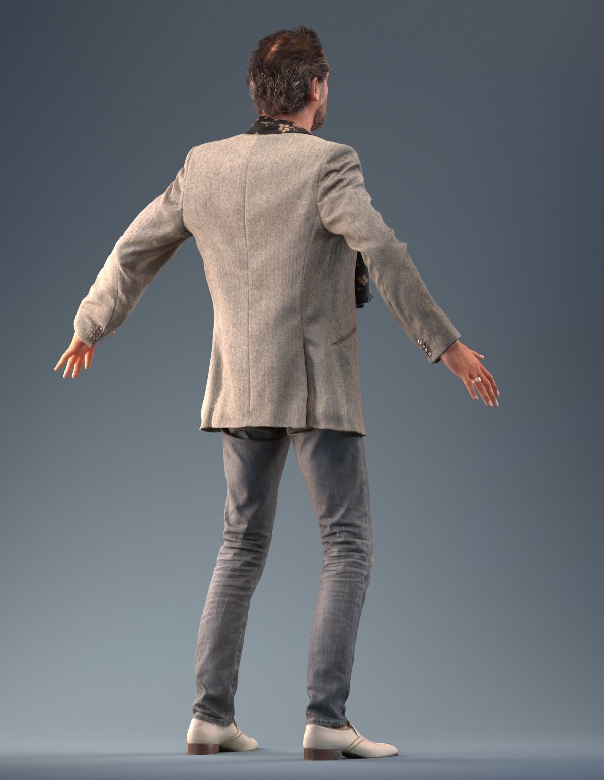 Rigged low poly 3d man in casual clothing Low-poly 3D model_7