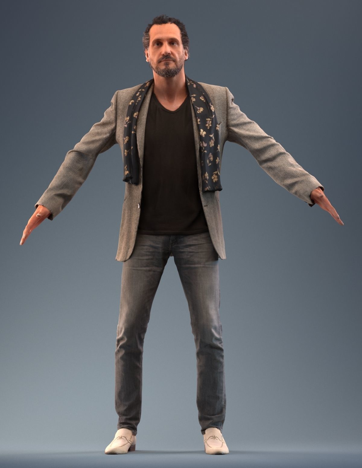 Rigged low poly 3d man in casual clothing Low-poly 3D model_9
