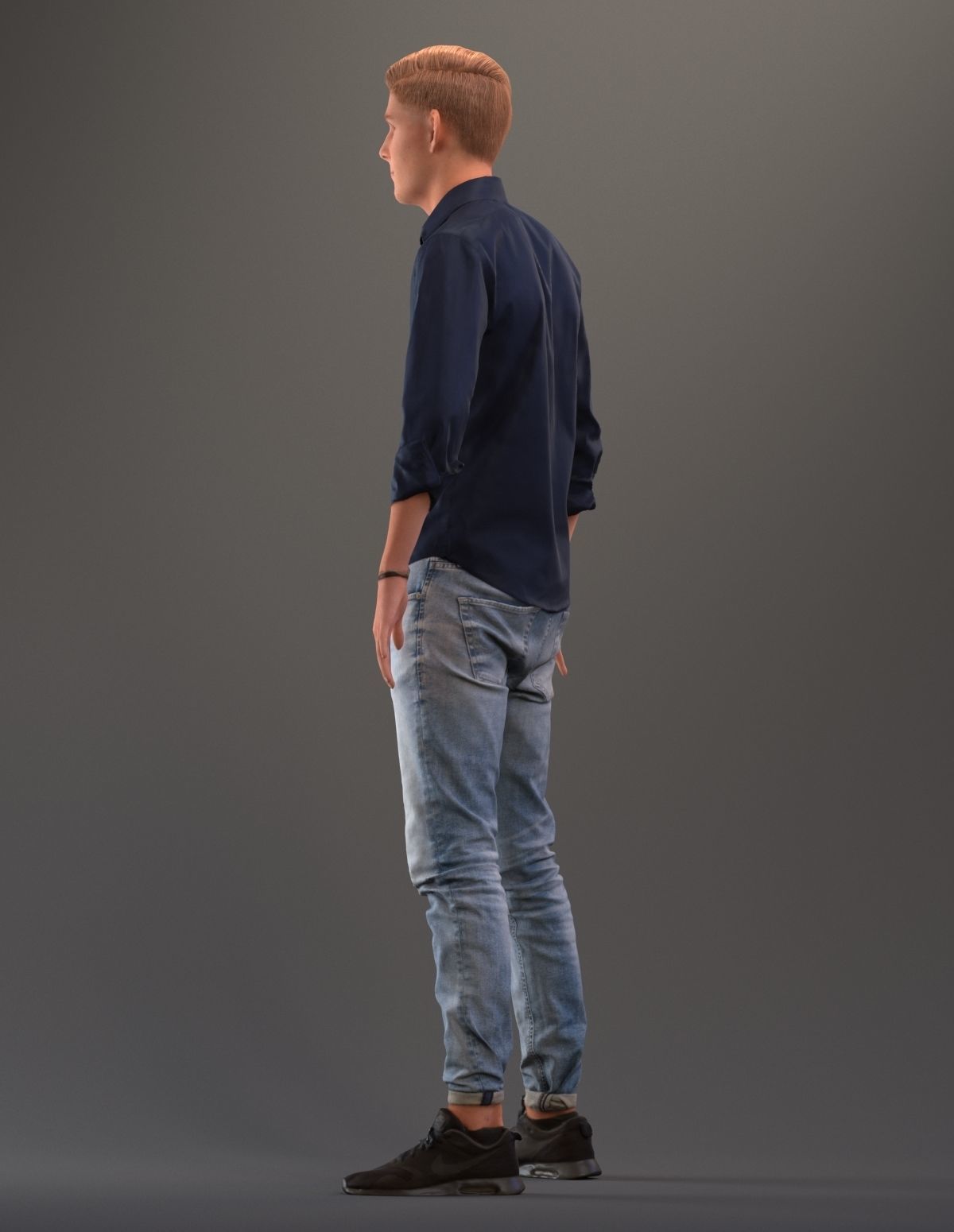 Rigged 3D boy with realistic hair in casual clothing Low-poly 3D model_11