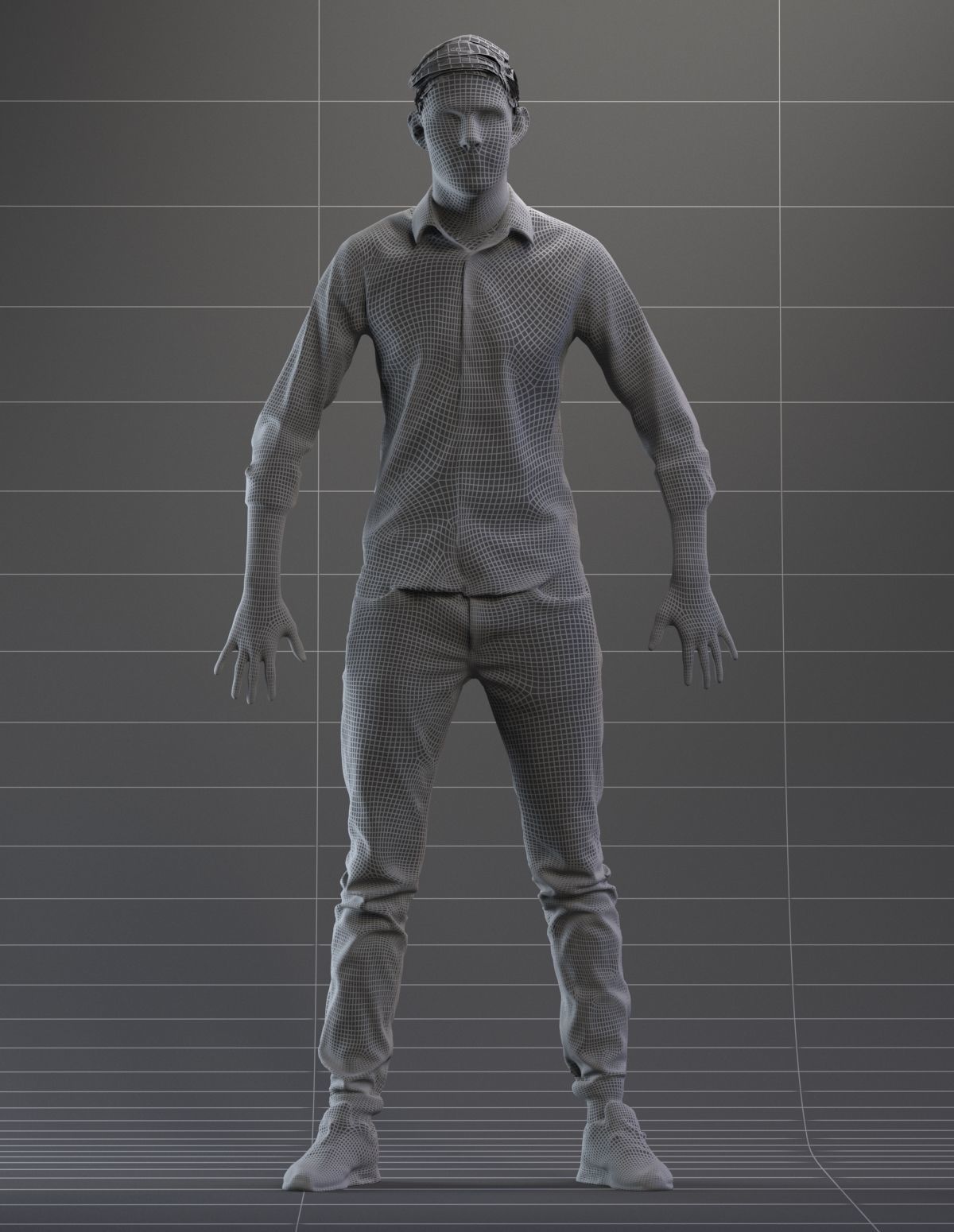 Rigged 3D boy with realistic hair in casual clothing Low-poly 3D model_2