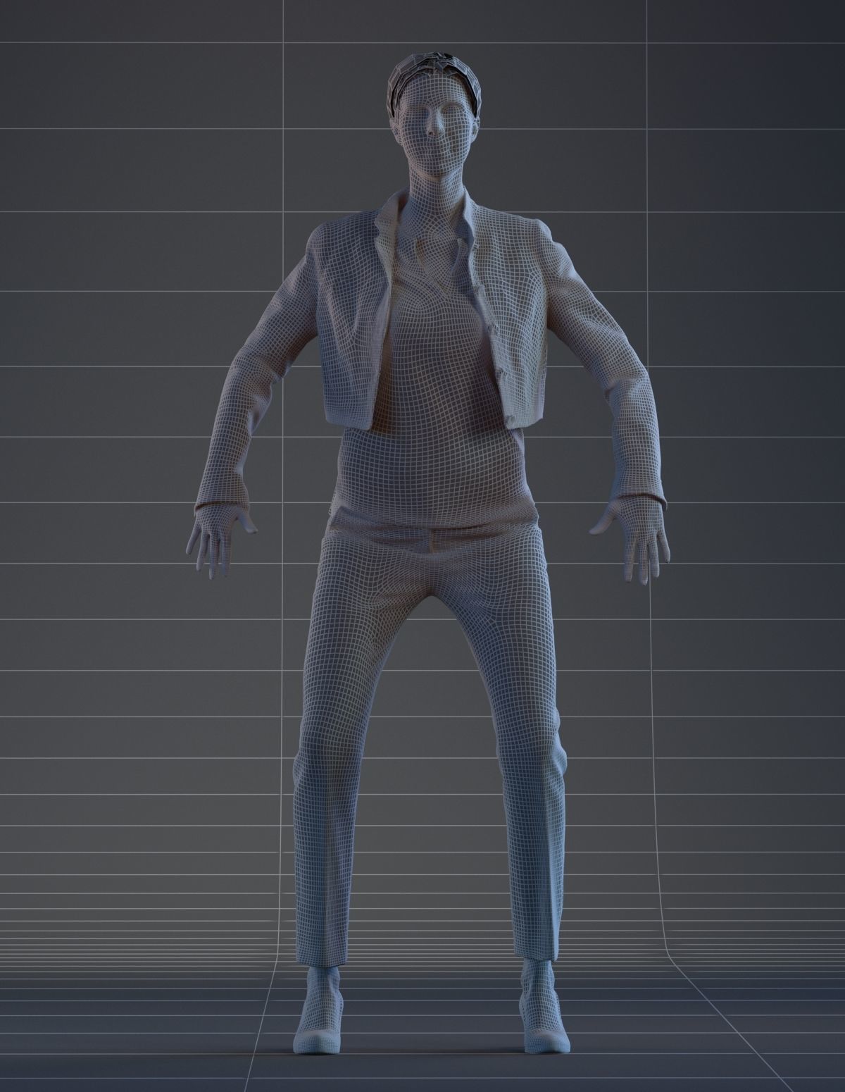 Rigged 3D female with realistic hair Low-poly 3D model_2