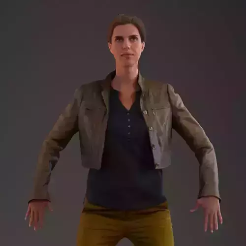 Rigged 3D female with realistic hair Low-poly 3D model Rigged 3D female with realistic hair Low-poly 3D model