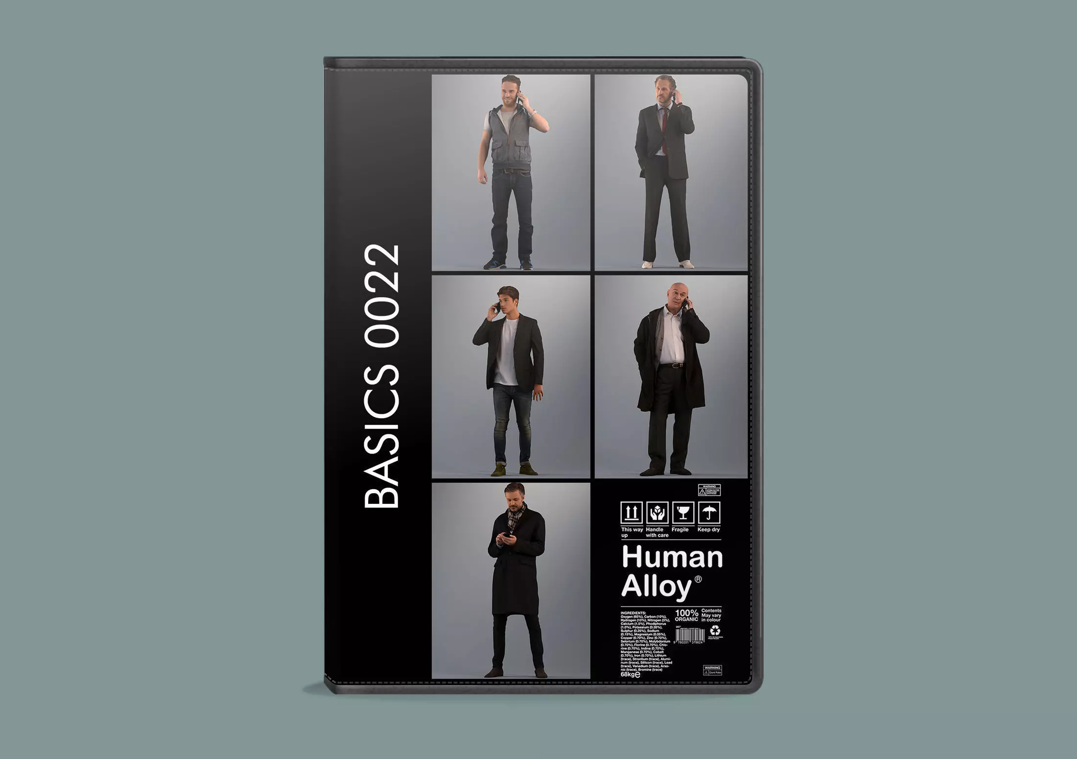 Set of low poly 3D males standing and making a phone call Low-poly 3D model_0