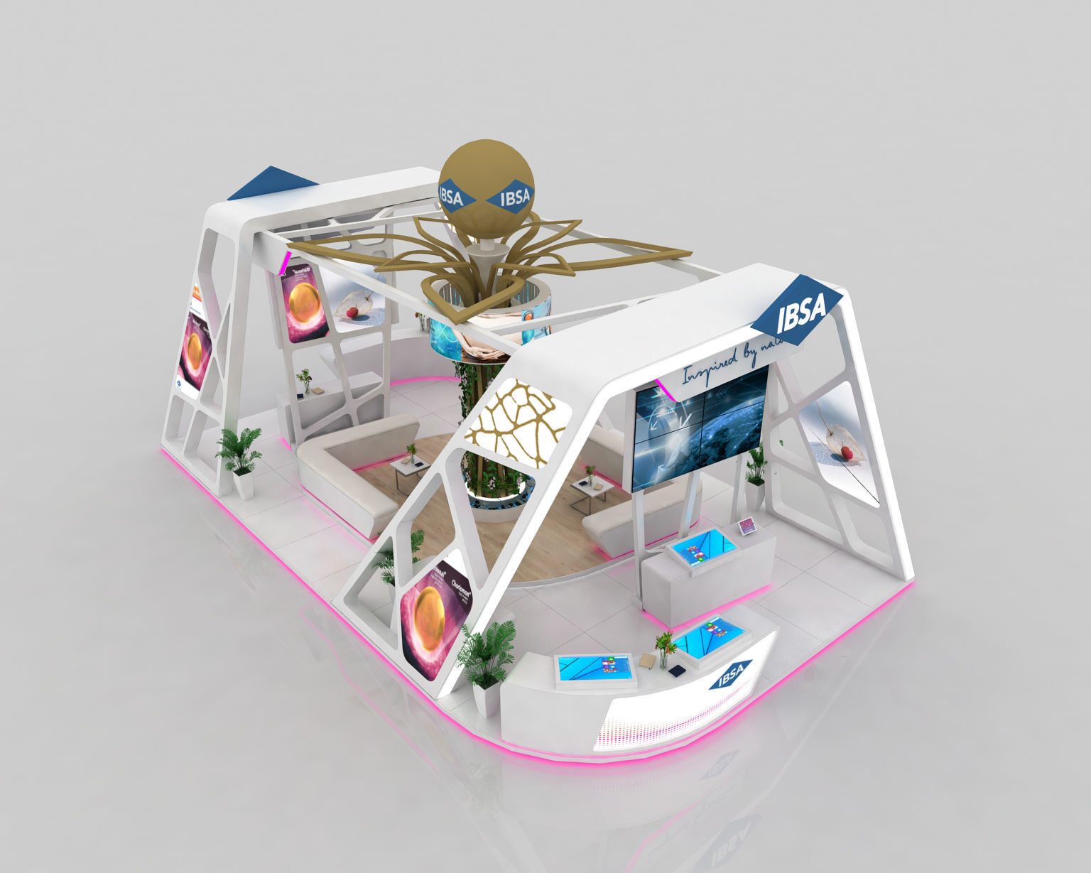 10x6 meter exhibition stand design 3D model_1