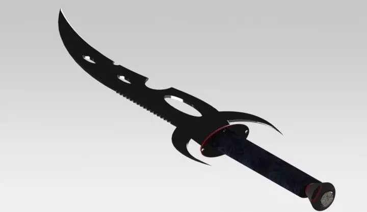 Knife samurai sword Free 3D model_0