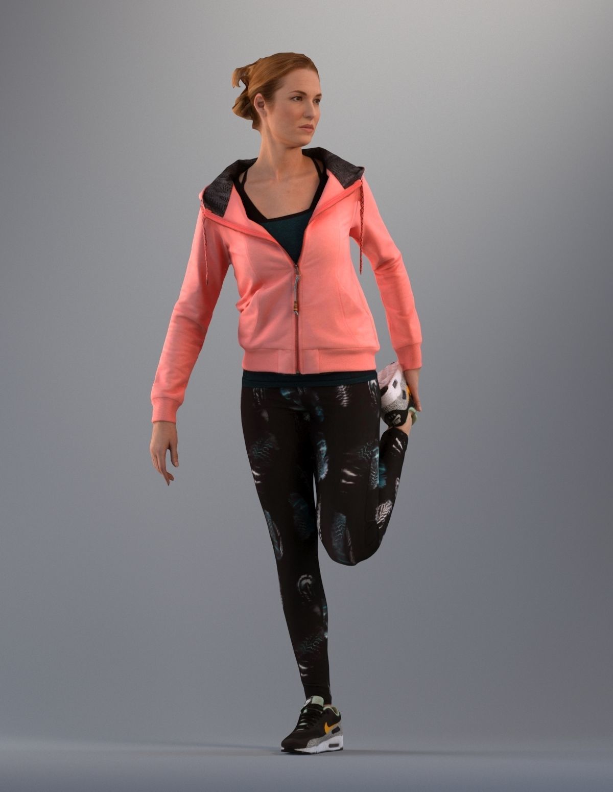 Set of 3D low poly sporting people Low-poly 3D model_2