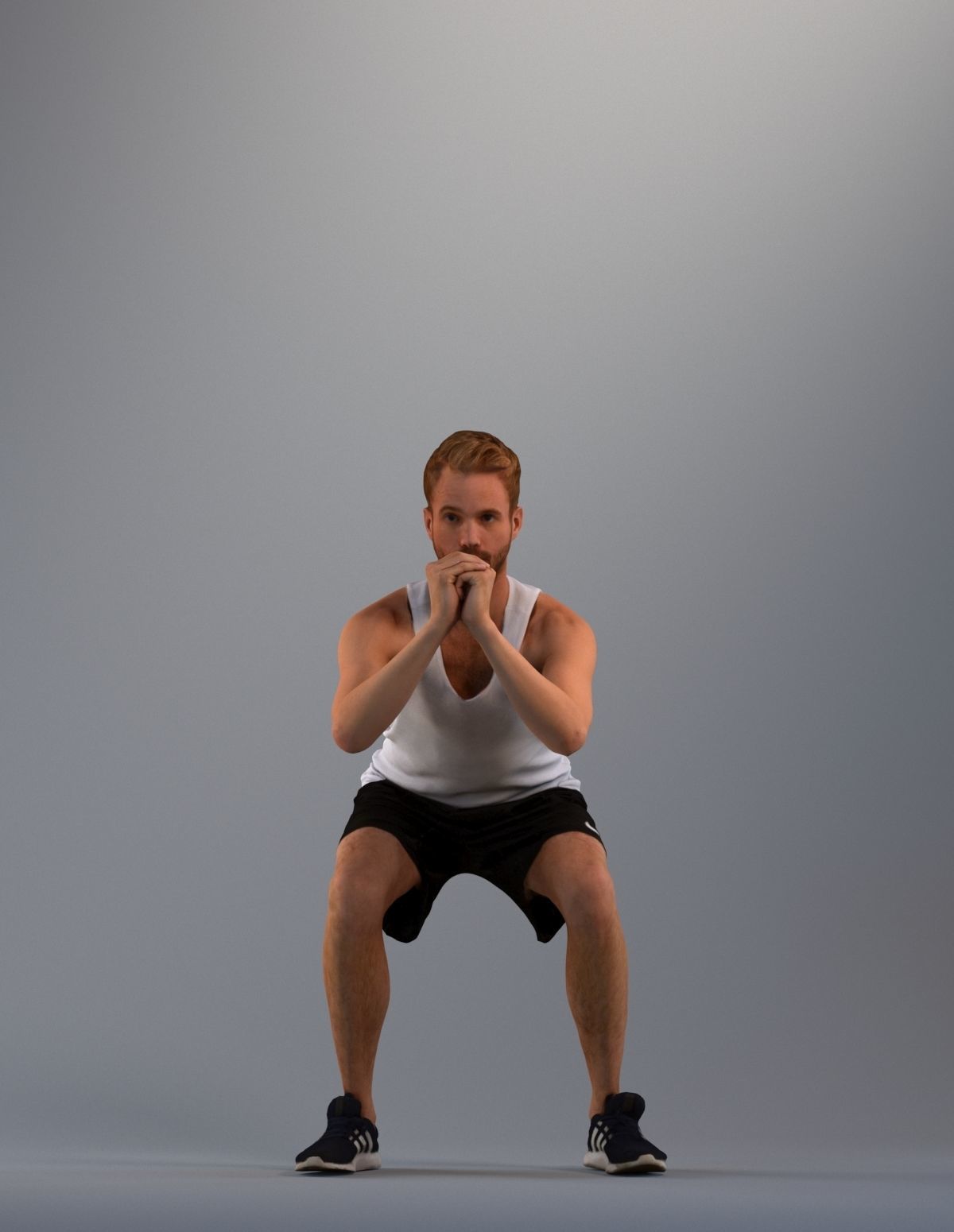 Set of 3D low poly sporting people Low-poly 3D model_4