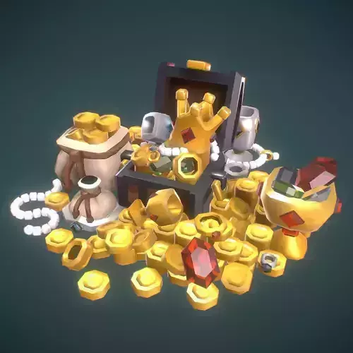 Loot Treasure Set - Proto Series Low-poly 3D model