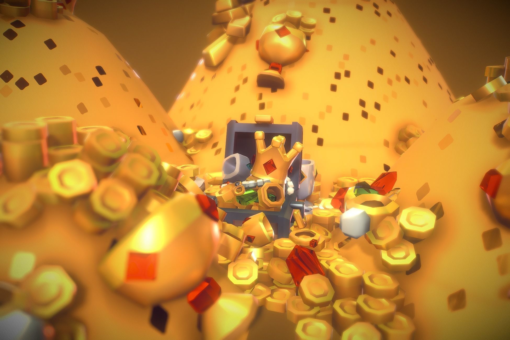 Loot Treasure Set - Proto Series Low-poly 3D model_1