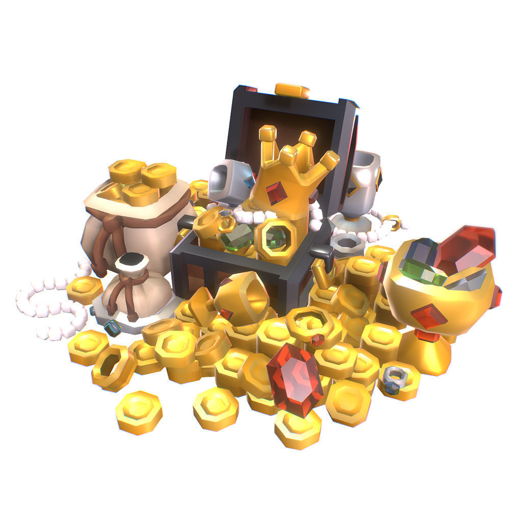 Loot Treasure Set - Proto Series Low-poly 3D model_2