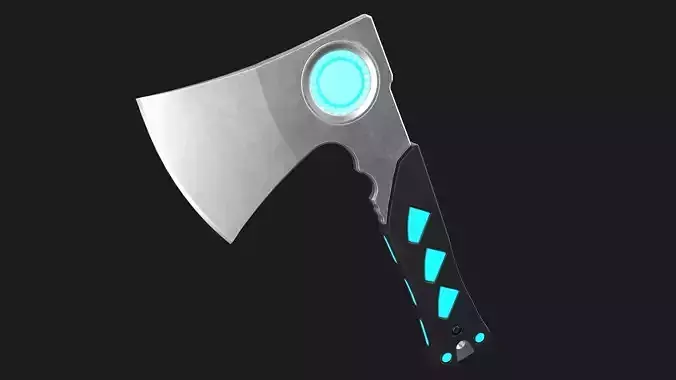 Sci-Fi Hatchet Low-Poly PBR Free low-poly 3D model