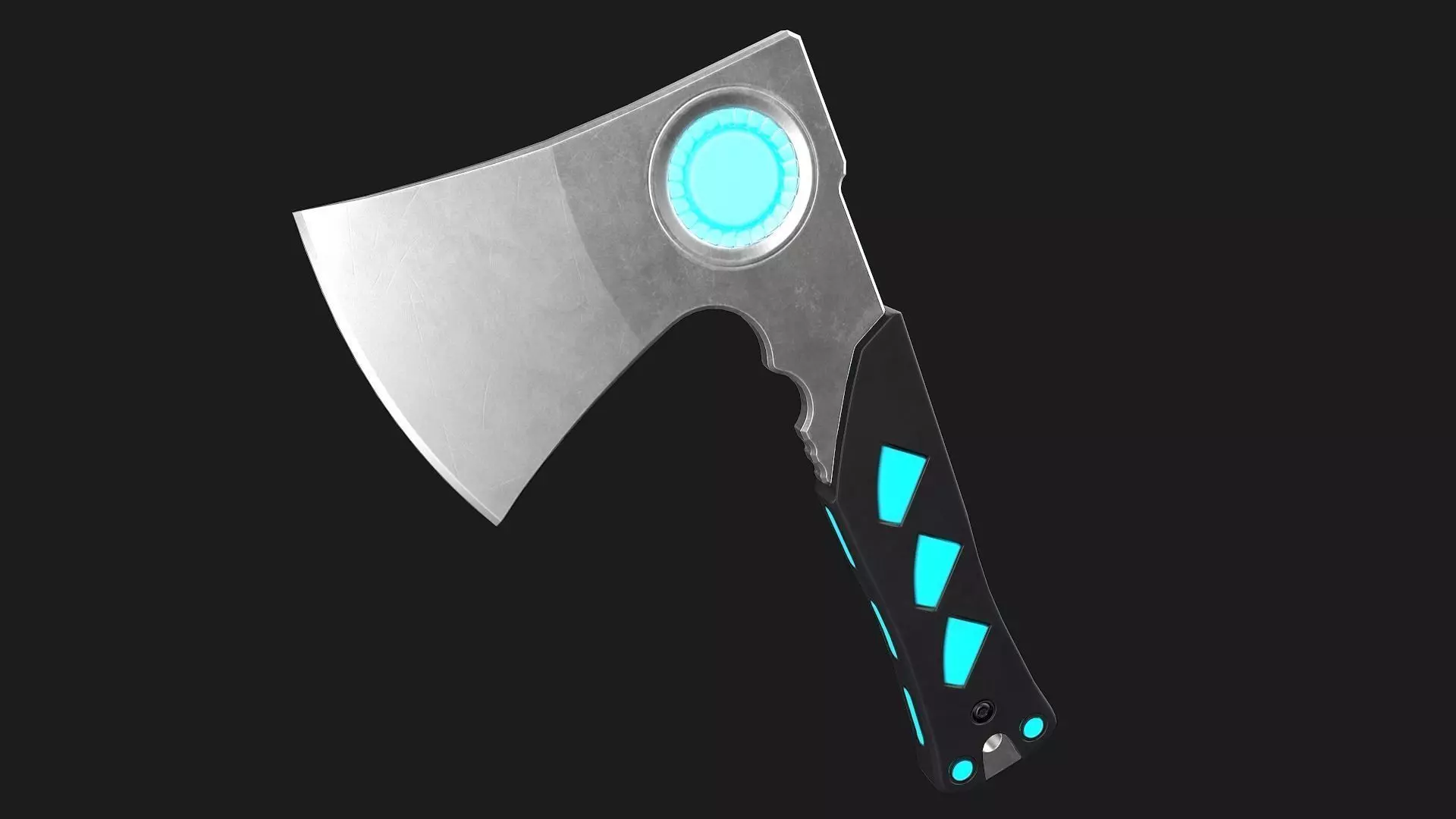 Sci-Fi Hatchet Low-Poly PBR Free low-poly 3D model_0