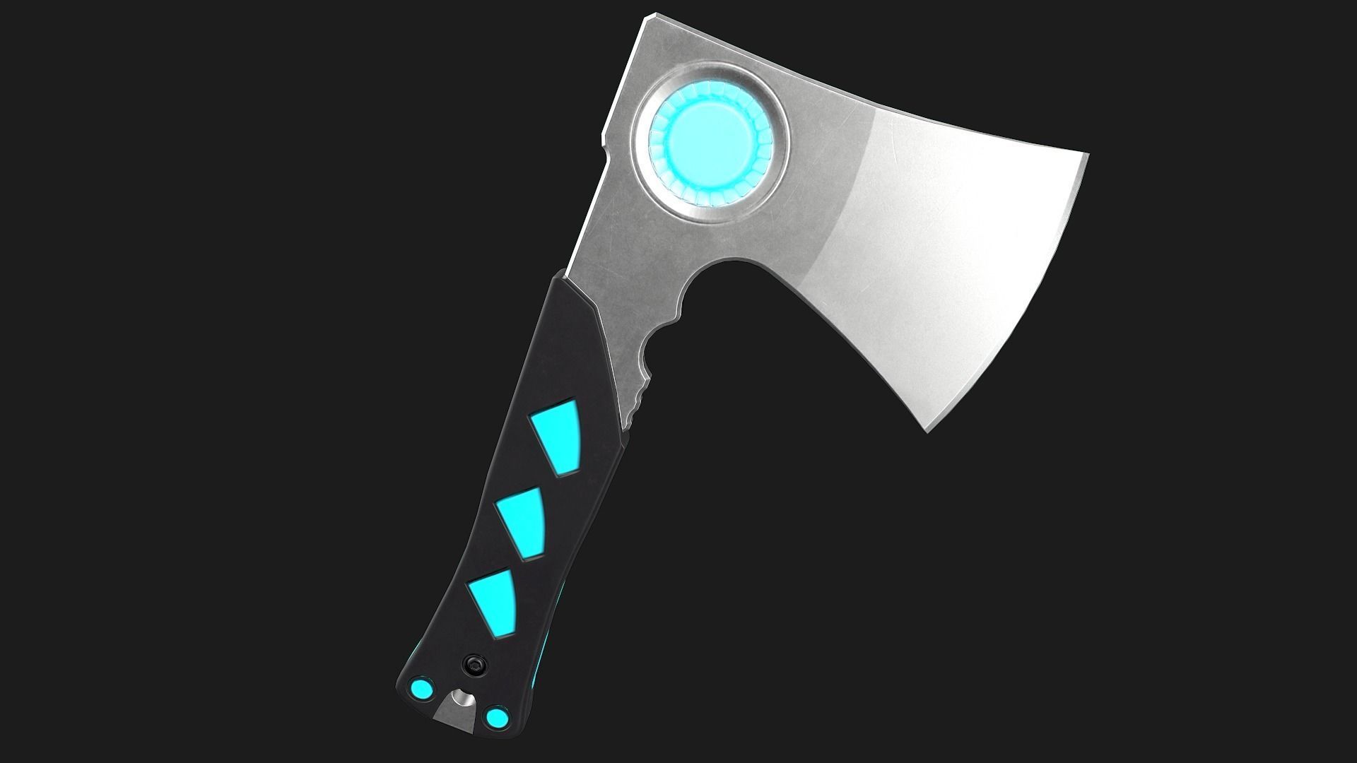 Sci-Fi Hatchet Low-Poly PBR Free low-poly 3D model_2