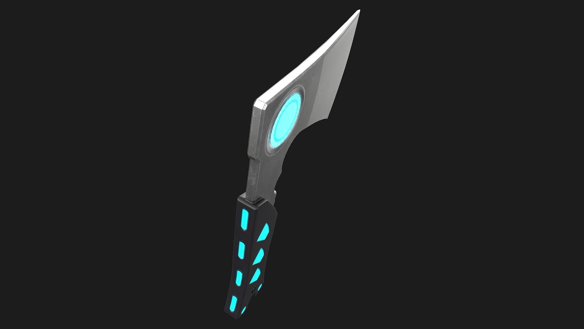 Sci-Fi Hatchet Low-Poly PBR Free low-poly 3D model_6