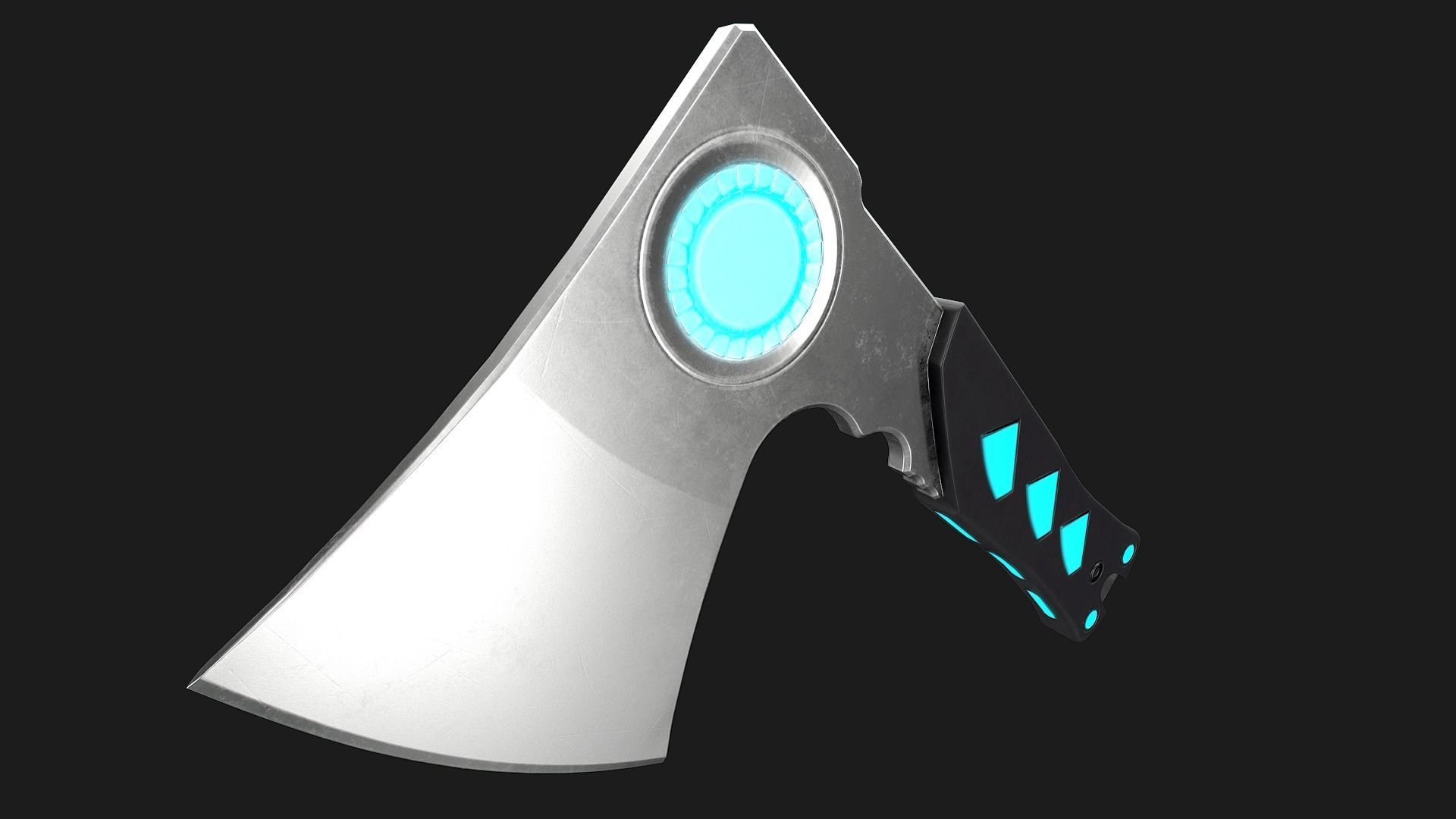 Sci-Fi Hatchet Low-Poly PBR Free low-poly 3D model_4