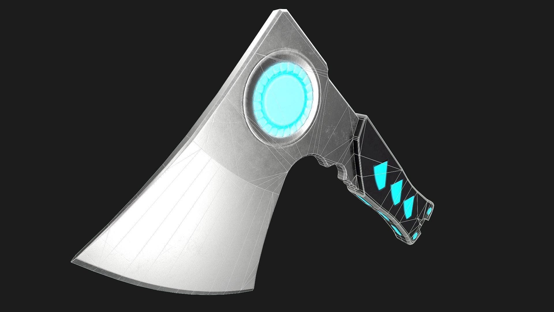 Sci-Fi Hatchet Low-Poly PBR Free low-poly 3D model_5