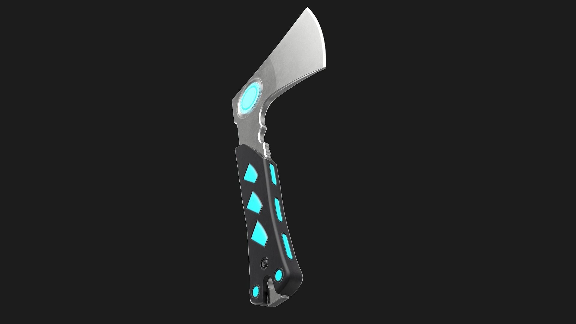 Sci-Fi Hatchet Low-Poly PBR Free low-poly 3D model_8